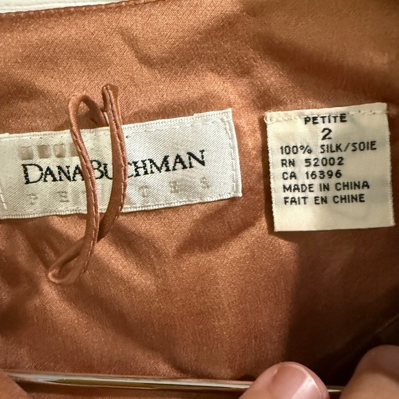 Dana Buchman Copper 100% Silk Top Fabric buttons - Picture 7 of 7